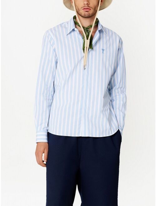 AMI Paris striped long-sleeve shirt