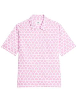 heart-print short-sleeve shirt