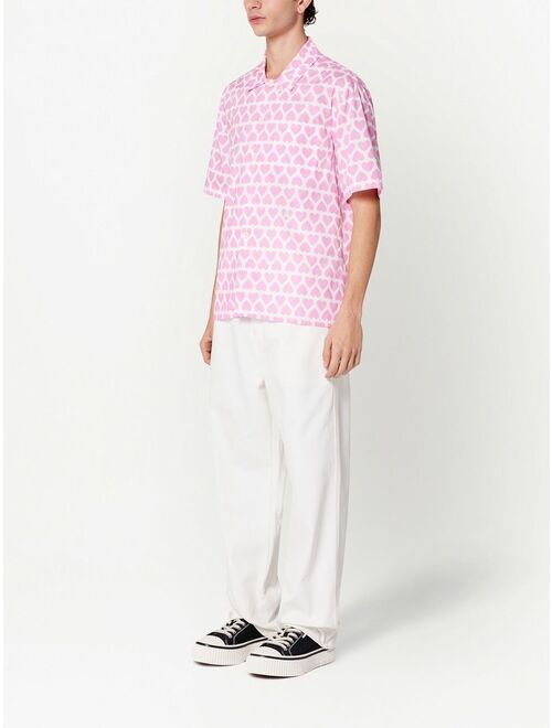 AMI Paris heart-print short-sleeve shirt