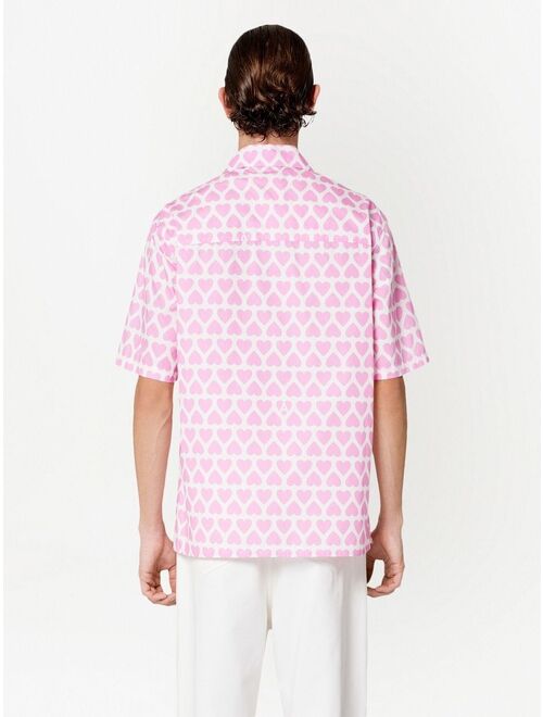 AMI Paris heart-print short-sleeve shirt