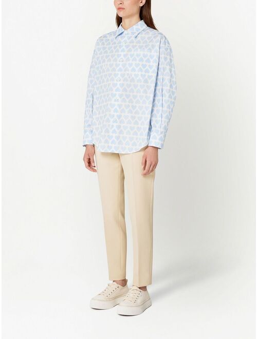 AMI Paris heart-print long-sleeve shirt