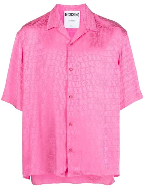 Moschino monogram-jacquard camp-collar shirt