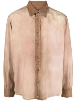 faded-effect longsleeved lyocell shirt