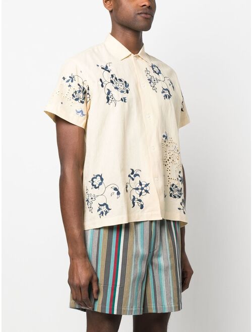 BODE embroidered floral shirt