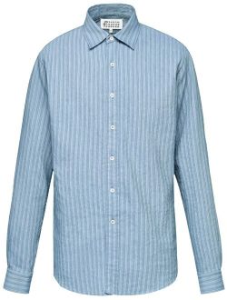 stripe-pattern long-sleeve shirt