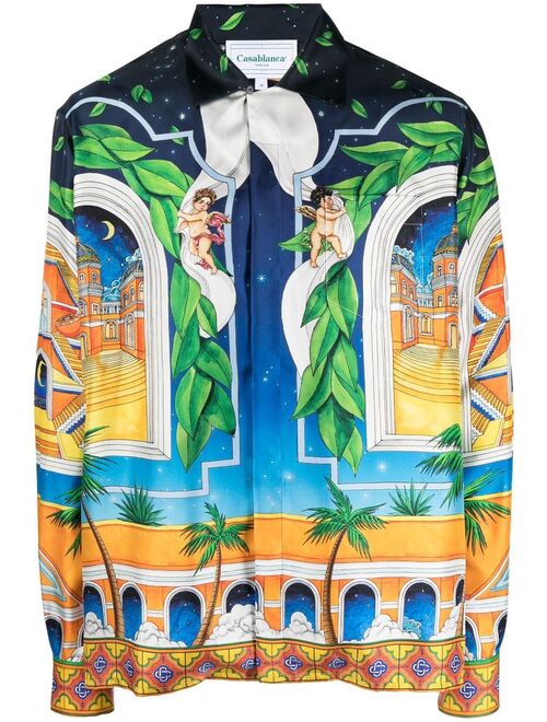 Casablanca graphic-print silk shirt