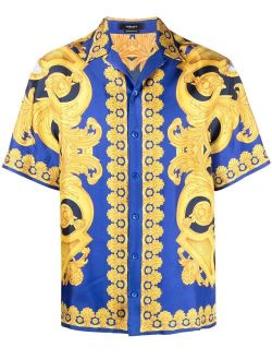 baroque-print silk shirt