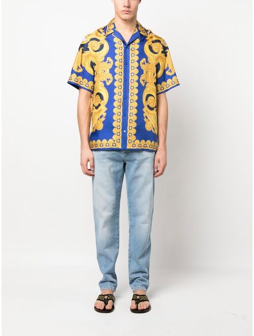 Versace baroque-print silk shirt