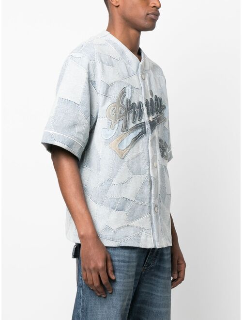 AMIRI patchwork baseball shirt