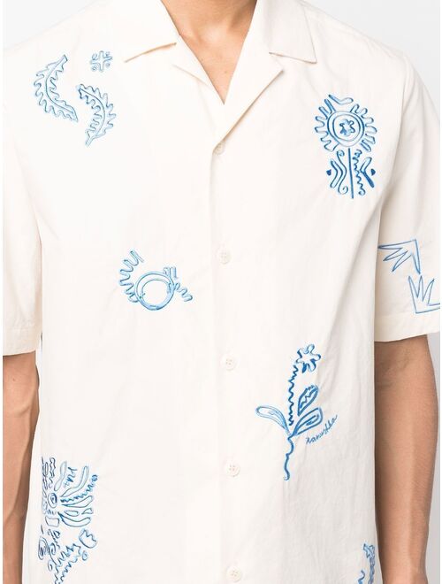 Nanushka Bodil embroidered short-sleeve shirt