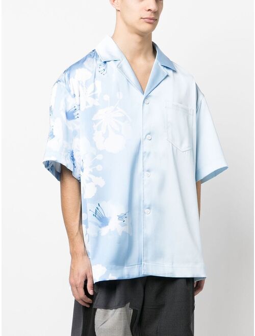 Feng Chen Wang gradient-effect floral-print shirt