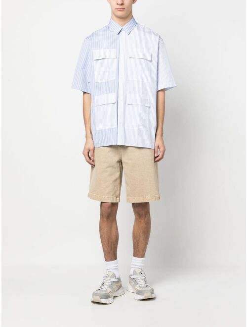 Maison Kitsune colour-block striped shirt