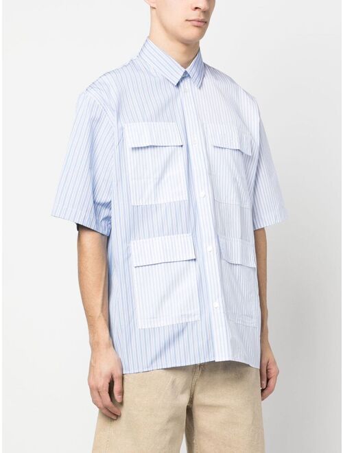 Maison Kitsune colour-block striped shirt