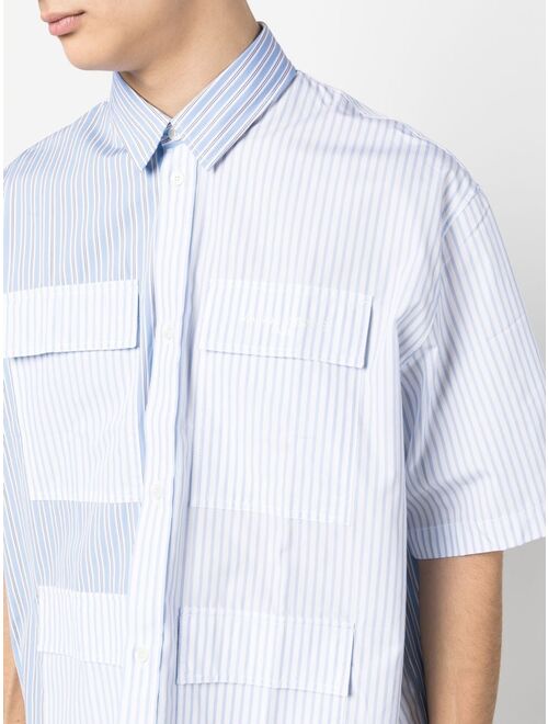 Maison Kitsune colour-block striped shirt