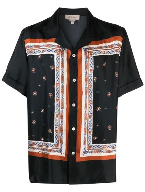 Nick Fouquet logo-print silk shirt