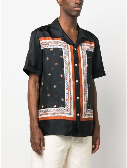 Nick Fouquet logo-print silk shirt