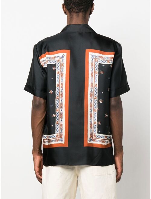 Nick Fouquet logo-print silk shirt