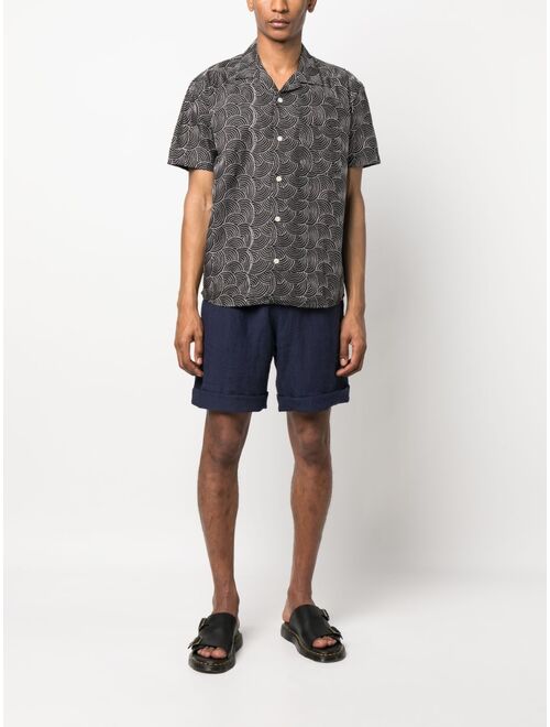 Corridor geometric-embroidery short-sleeve shirt