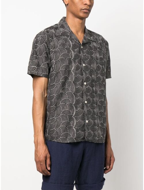 Corridor geometric-embroidery short-sleeve shirt