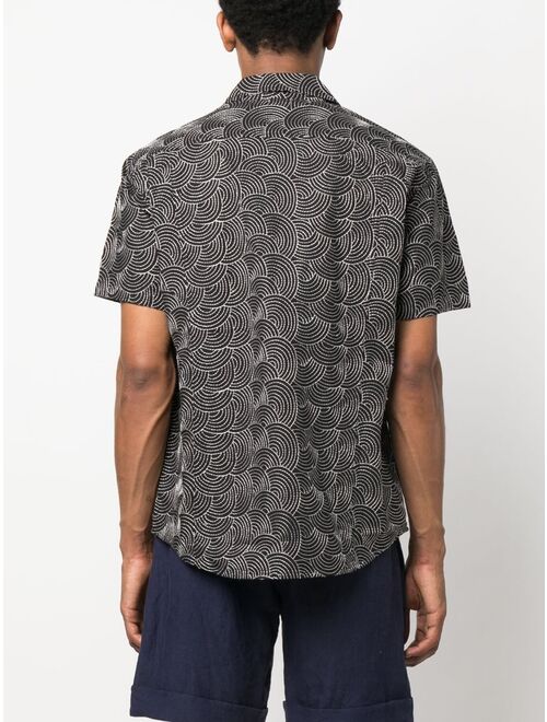 Corridor geometric-embroidery short-sleeve shirt