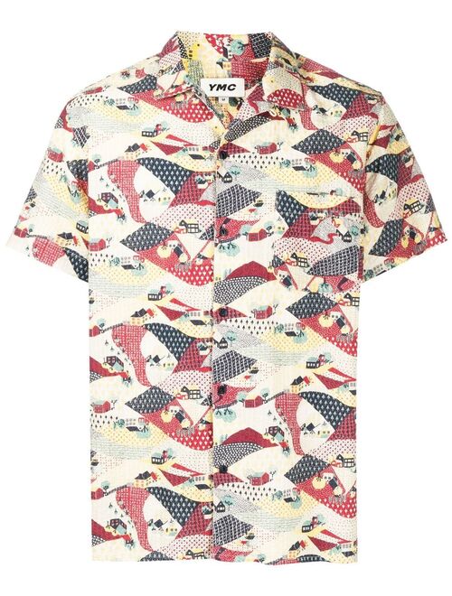 YMC graphic-print short-sleeve shirt