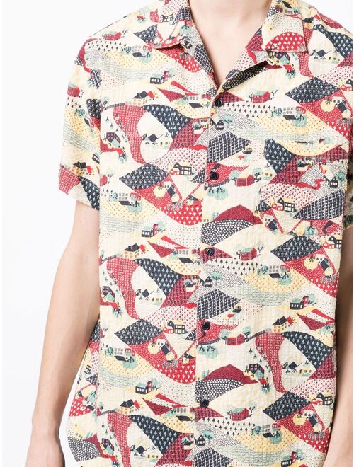 YMC graphic-print short-sleeve shirt