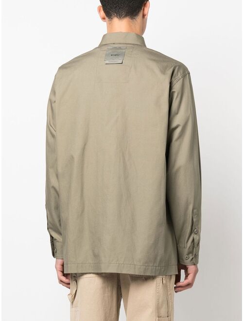 WTAPS Buds logo-patch poplin shirt