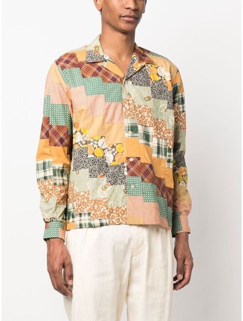 BODE long-sleeved patchwork shirt