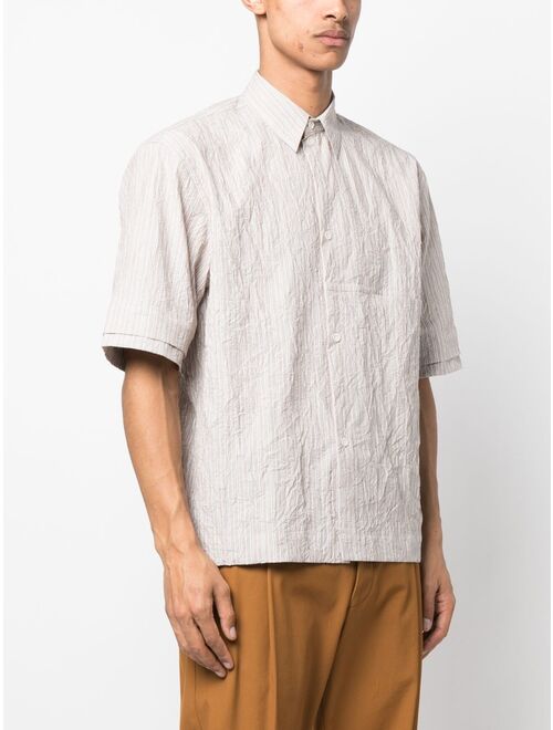 SAGE NATION striped buttoned cotton shirt