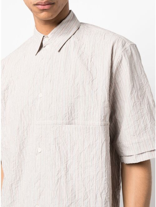 SAGE NATION striped buttoned cotton shirt