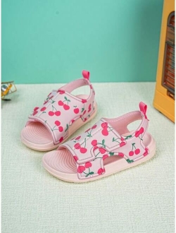 Do-mi-ku Shoes Boys Dinosaur Pattern Hook-and-loop Fastener Design Cute Flat Sandals For Summer