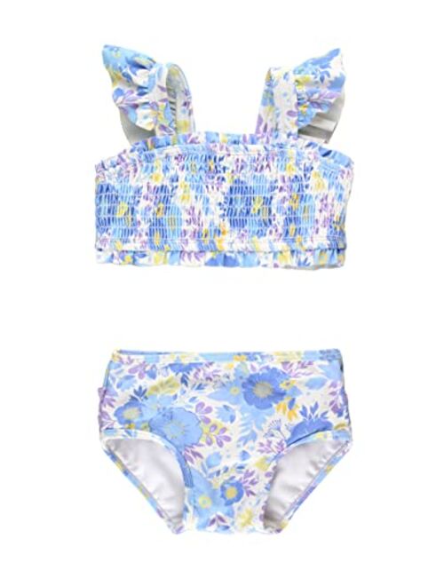 RuffleButts Baby/Toddler Girls Sleeveless 2-Piece Bikini Swimsuit Set with UPF50+ Sun Protection