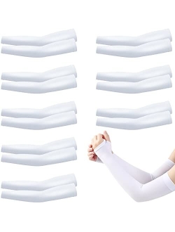 ZeeDix 8 Pairs Sun Long Sleeves UV Protection Cooling Arm Sleeves-Thumb Hole Sun Sleeves Cover for Running, Cycling, Biking