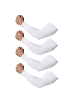 Feeke 4-Pairs Arm Sleeves for Men and Women - Tattoo Cover Up - Cooling Sports Sleeve for Basketball Golf Football