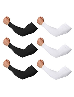 Feeke 4-Pairs Arm Sleeves for Men and Women - Tattoo Cover Up - Cooling Sports Sleeve for Basketball Golf Football