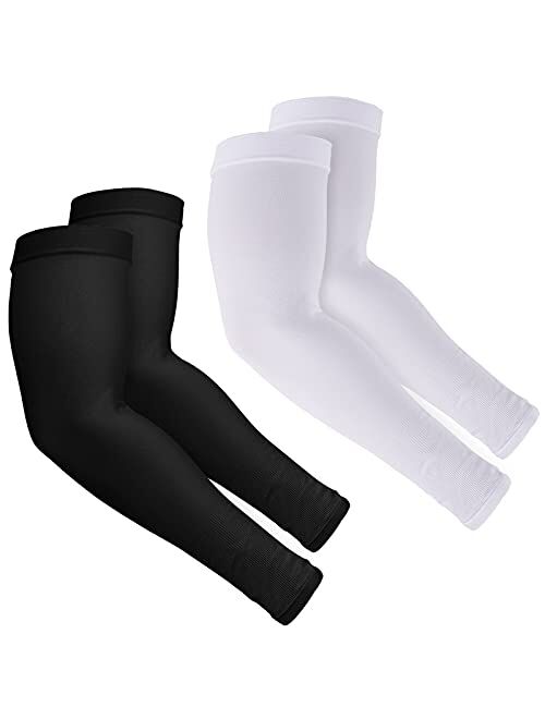 Rescoto 2 Pairs UV Protection Cooling Arm Sleeves Sun Sleeves UPF 50 Men Women