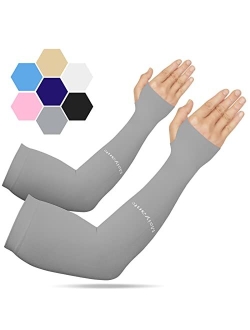 Meiyante Arm Sleeves for Men & Women 1 Pair Sun UV Protective UPF 50 Long Sleeves Tattoo Cover up Sleeves to Cover Arm Sleeves Warmth