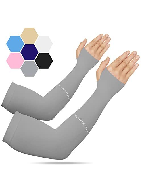 Meiyante Arm Sleeves for Men & Women 1 Pair Sun UV Protective UPF 50 Long Sleeves Tattoo Cover up Sleeves to Cover Arm Sleeves Warmth