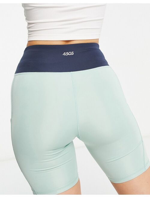 ASOS 4505 color block legging short with fluro pipe detailing