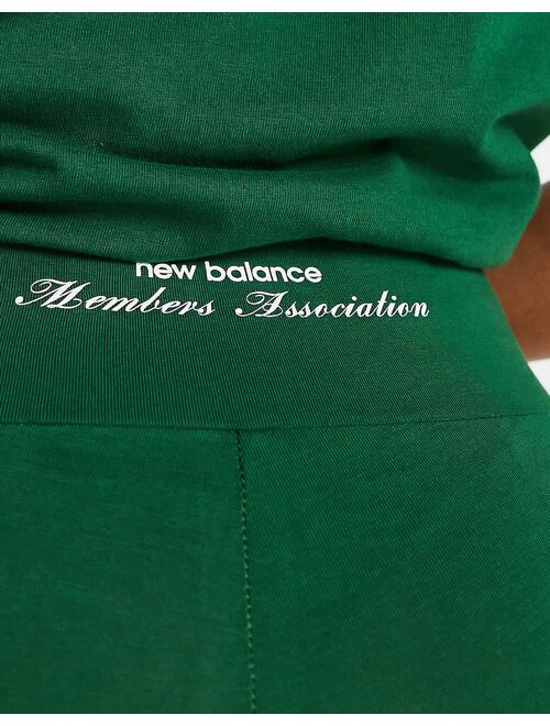 New Balance Members Club legging shorts in dark green