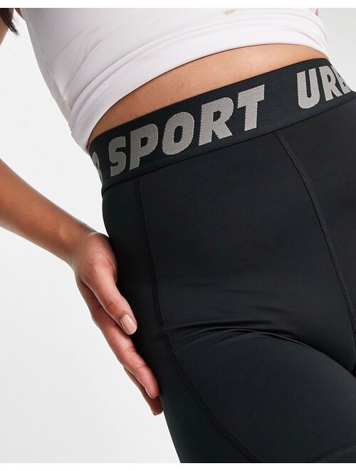 Urban Threads Tall sports booty shorts with ruching in black