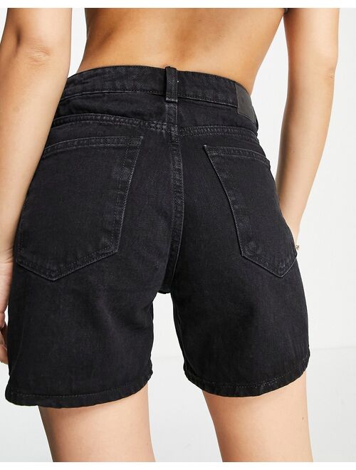 Weekday eya denim shorts in echo black