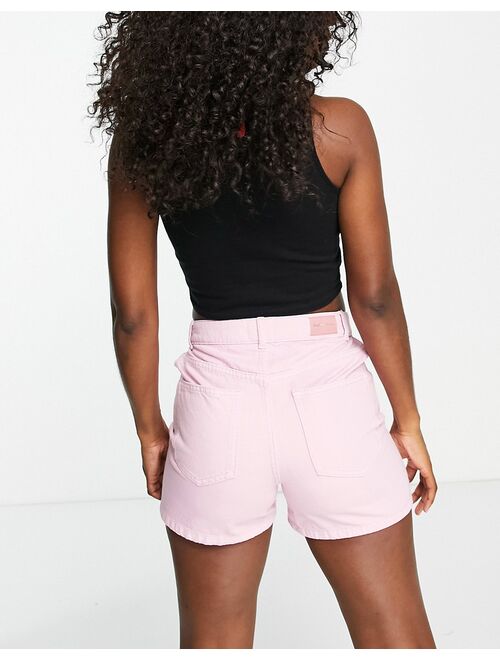 Only Camille cut out pocket denim shorts in lilac