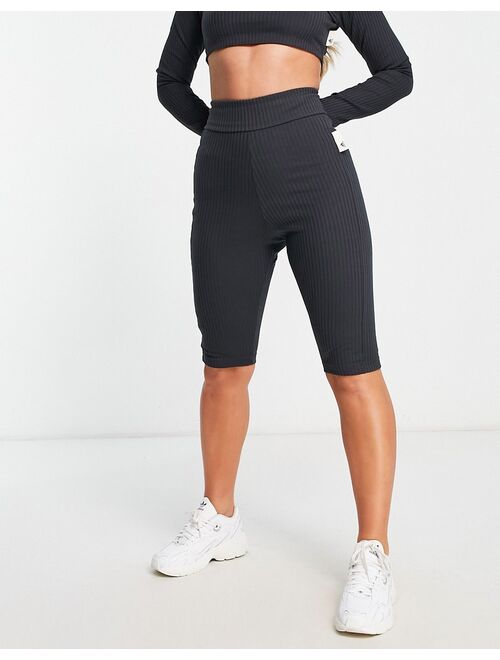 adidas performance adidas Sportstyle Studio Lounge legging shorts in black