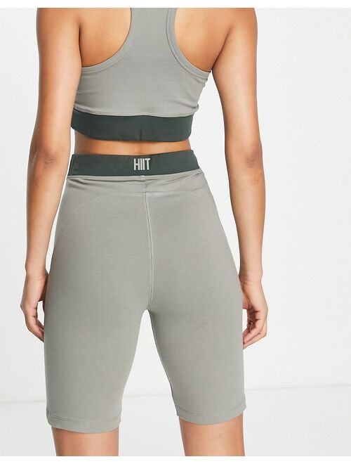 HIIT legging short with contour seam in khaki