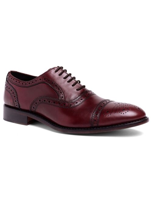 ANTHONY VEER Men's Ford Quarter Brogue Oxford Lace-Up Dress Shoe