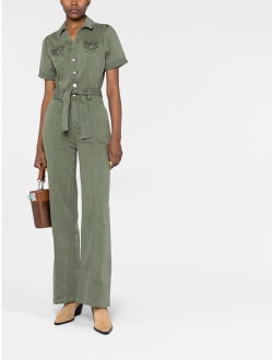 belted-waist jumpsuit