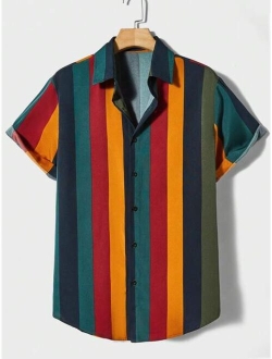 Men Striped Print Shirt