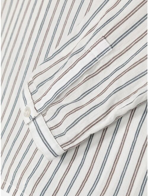 Bonpoint striped short button-up shirt