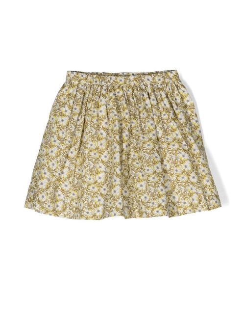 Bonpoint floral-print flared mini skirt